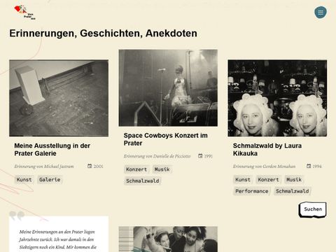 Vom Prater aus – Ein Online-Archiv für persönliche Erinnerungen an den geschichtsträchtigen Berliner Prater | Screenshot