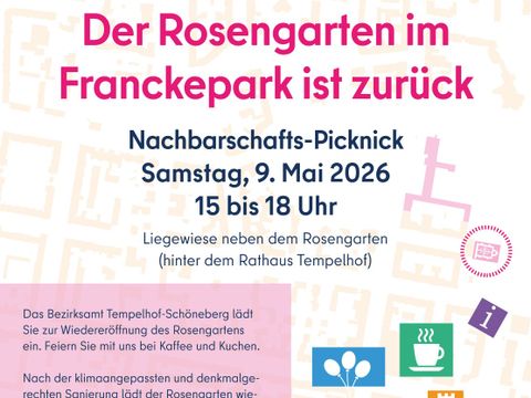 Plakat zur Eröffnung des Rosengartens