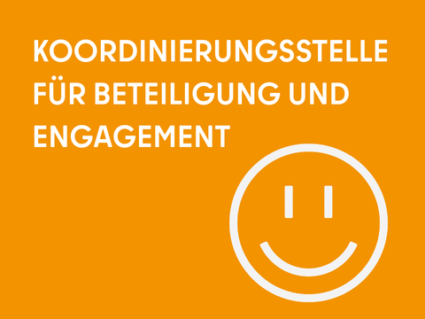 orangene Kachel Koordinierungsstelle für Beteiligung und Engagement