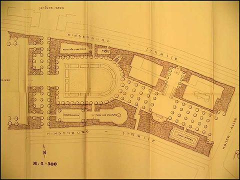 R. Thieme, Teilstück zwischen Schoelerpark und Kaiserallee, Entwurf 1935