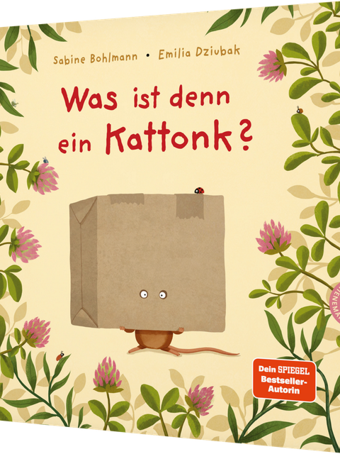Buchcover mit einer Maus und einem großen Karton über dem Kopf