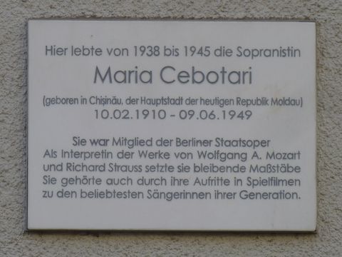 Gedenktafel für Maria Cebotari, 1.3.2014, Foto: KHMM