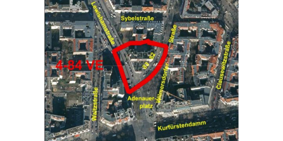 Der Geltungsbereich in zentraler Innenstadtlage.
