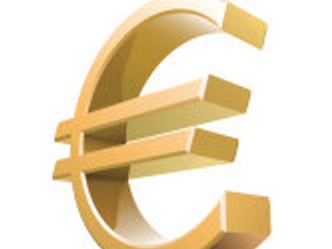 Metallisches Eurozeichen