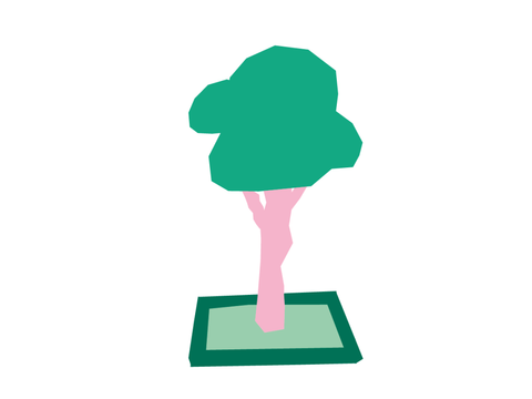 Illustration einer Baumscheibe mit angedeuteter Einfassung