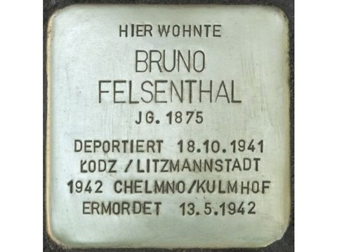 Stolperstein Bruno Felsenthal (Bild: Stolpersteine-Initiative CW, Hupka)