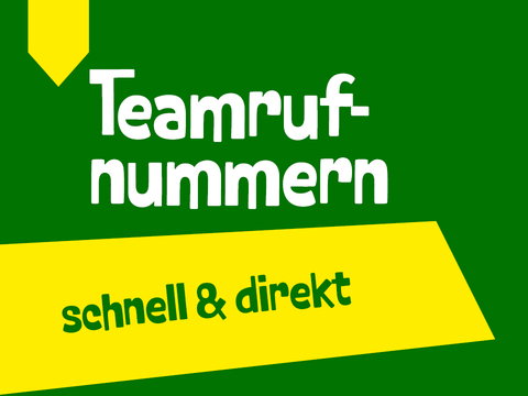 Teaser Teamrufnummern