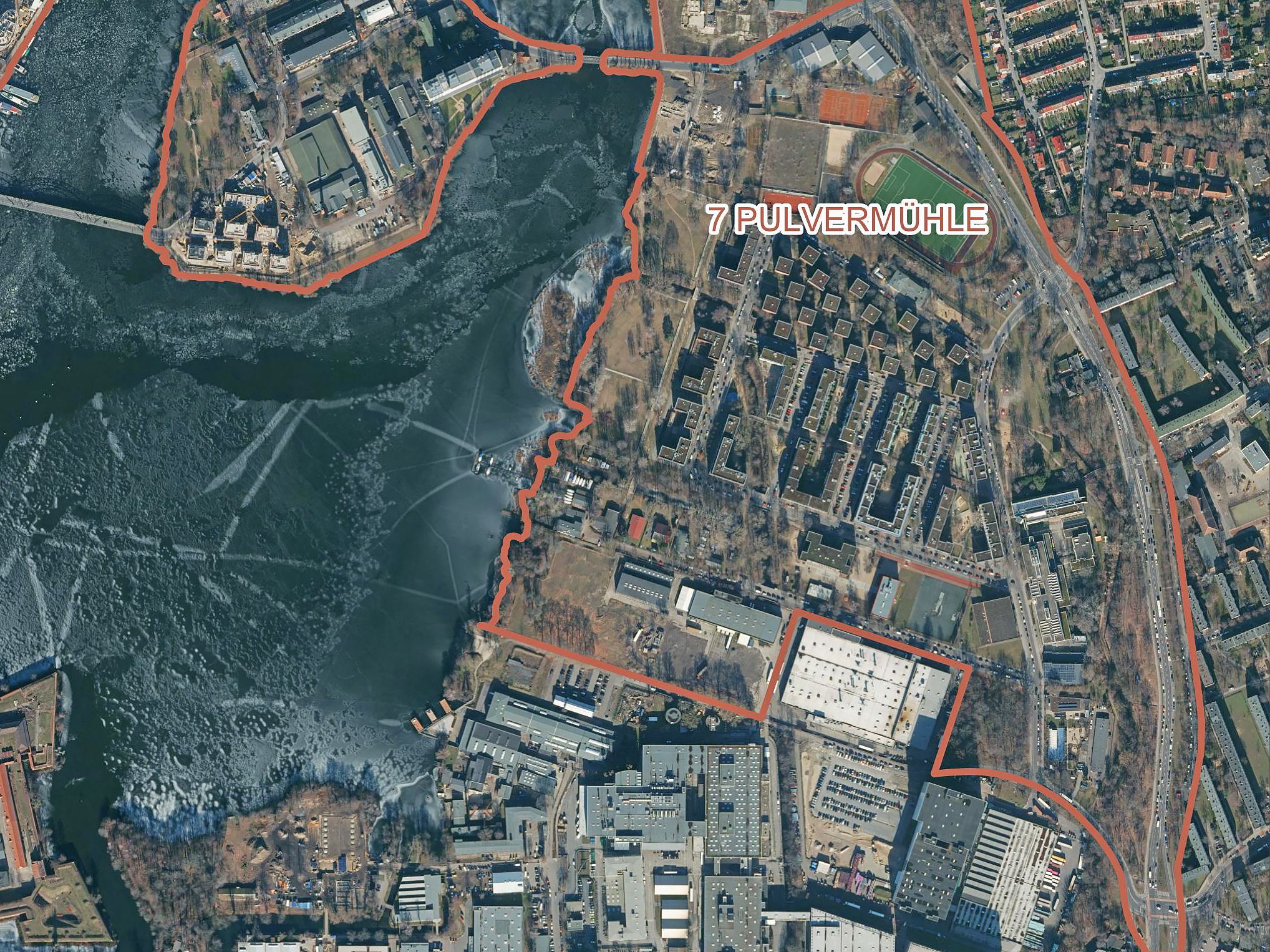 Die Wasserstadt Berlin-Oberhavel, Teilbereich Pulvermühle (Bild: SenStadt)