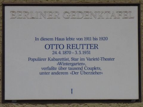 Gedenktafel für Otto Reutter, 27.2.2013, Foto: KHMM