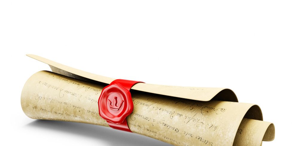 Urkundenrolle mit Siegel