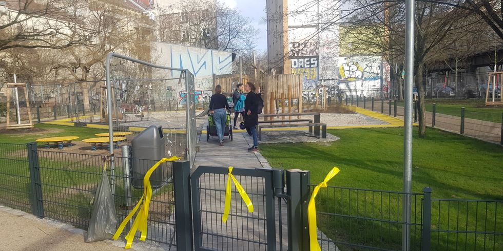 Spielplatz auf der neugestalteten Grünanlage an der Skalitzer Straße