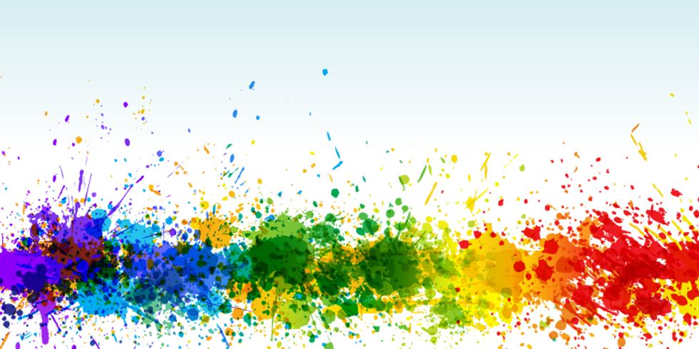 Color paint splashes. Gradient vector background