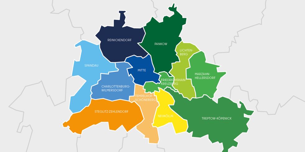 Berlinkarte mit Bezirken