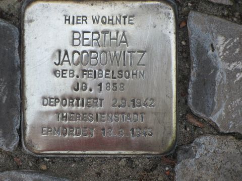 Stolperstein Bertha Jacobowitz, Foto: F. Siebold, Juni 2013