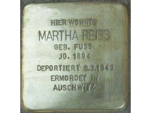 Stolperstein Martha Reiss (Bild: Stolpersteine-Initiative CW, Hupka)