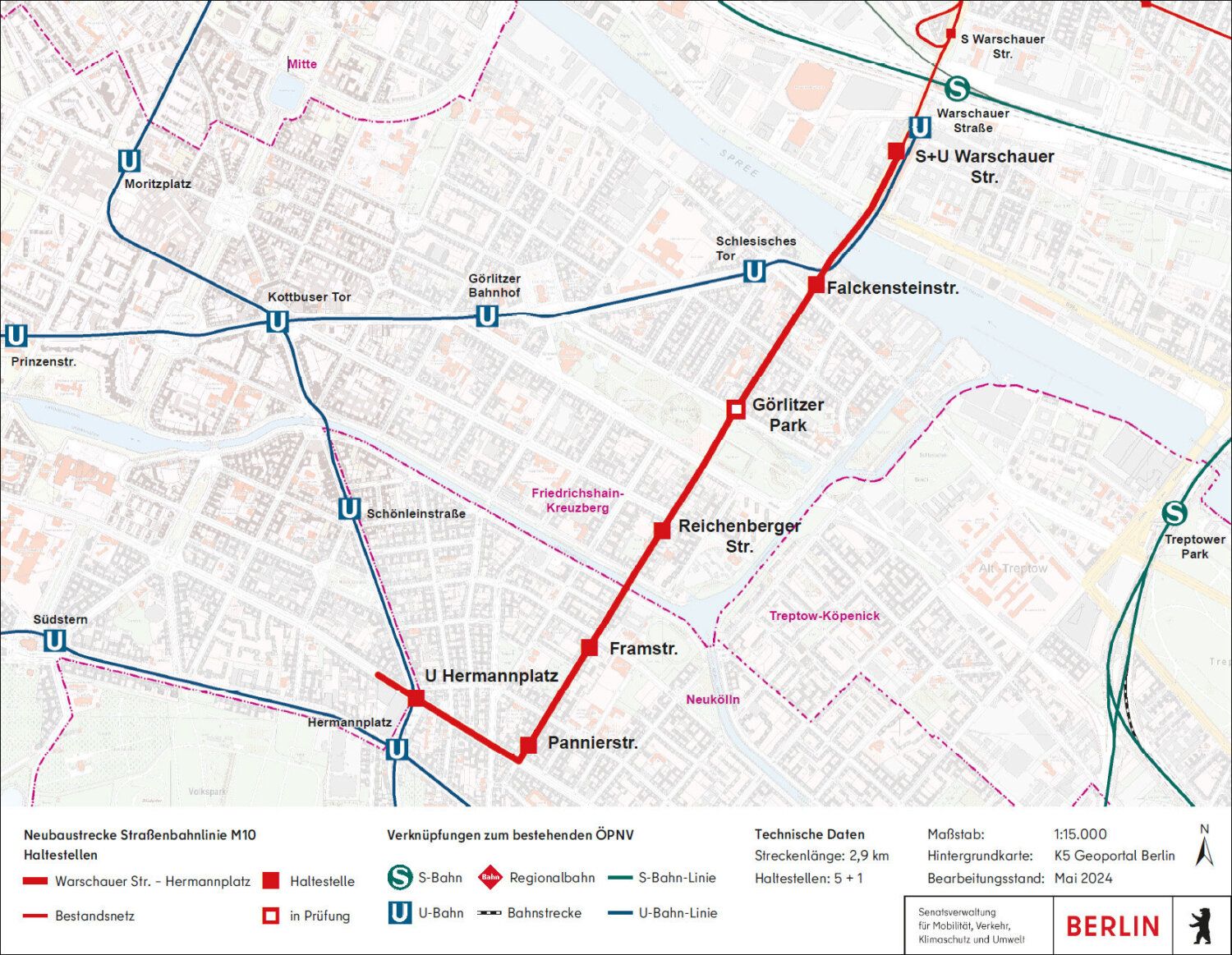 Abbildung 1: Verlauf der planerisch zu bevorzugenden Streckenvariante