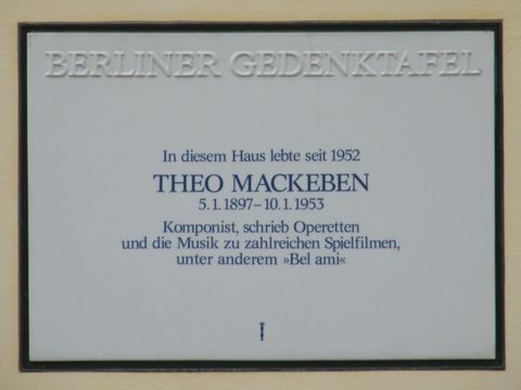 Gedenktafel für Theo Mackeben (Bild: Hupka)