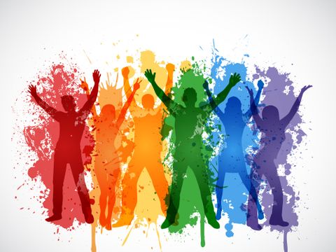Menschliche Silhouetten in bunten Farben