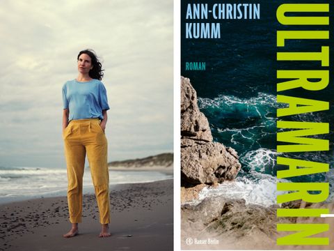 Foto von Ann-Christin Kumm und Buchcover 'Ultramarin'