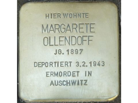 Stolperstein Margarete Ollendorff (Bild: Stolpersteine-Initiative CW, Hupka)