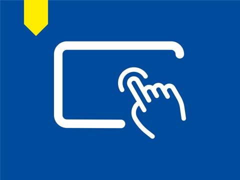 Tablet mit Finger
