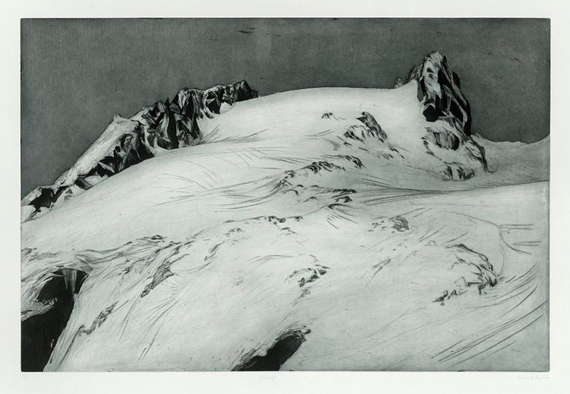 Konrad Henker: Hochvernagt, 2006, Kaltnadel und Aquatinta, Platte: 60 x 90 cm, Blatt: 78 x 107 cm