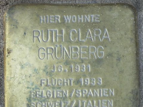 Stolperstein Ruth Clara Grünberg, Foto:H.-J. Hupka, 2014