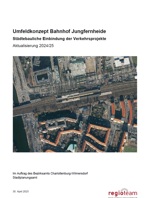 Luftbild des Bahnhof Jungfernheide und des direkten Umfeldes.