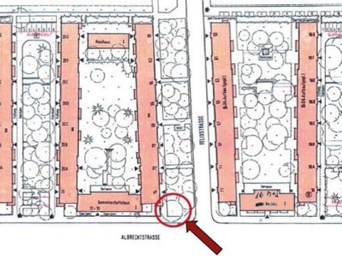 Lageplan neuer Standort der Ausstellung Ecke Felixstraße / Albrechtstraße (Bild: Märkische Scholle Wohnungsunternehmen eG)