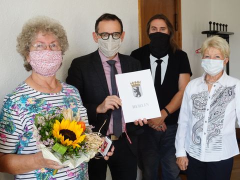 Monika Dubisch, Stephan von Dassel, Frank Bertermann und Laudatorin Sylvia Pehle.