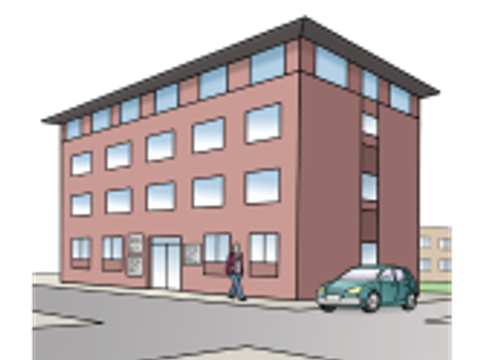 Grafik eines Bürogebäudes