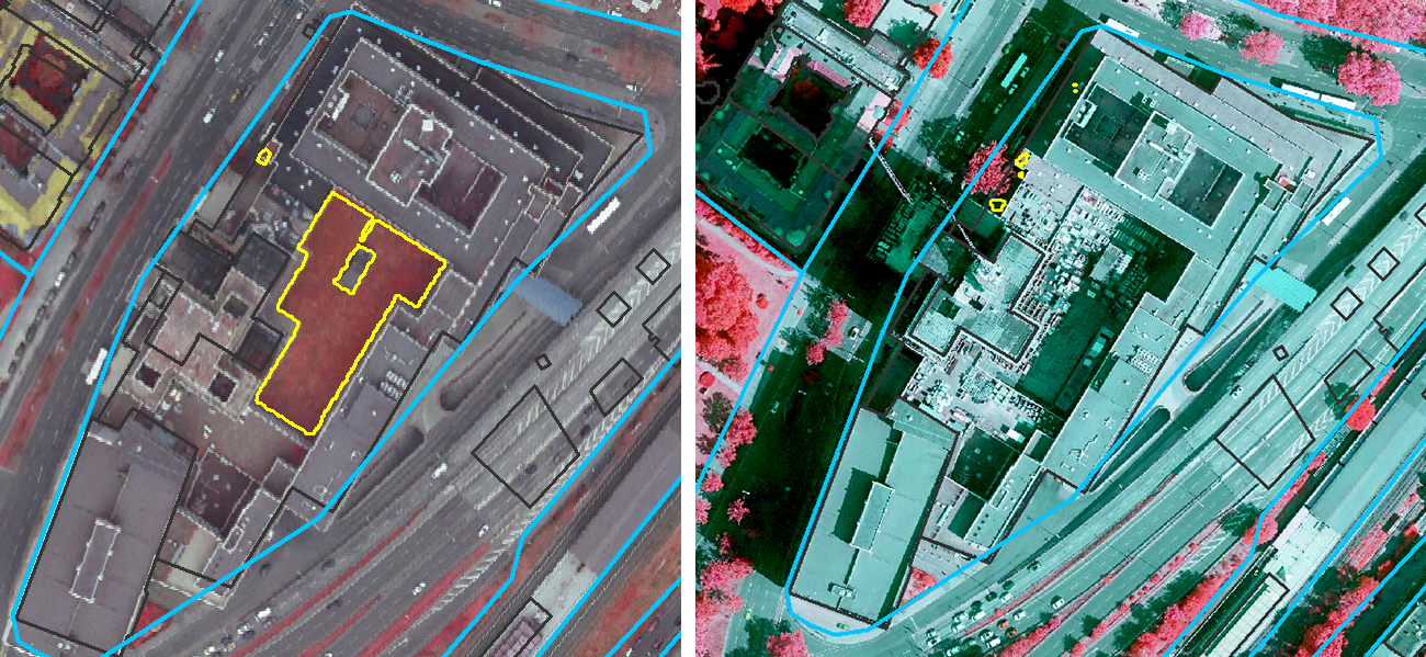 Fig. 9: Example of the removal of a green roof on Schloßstraße (Image: Umweltatlas Berlin)