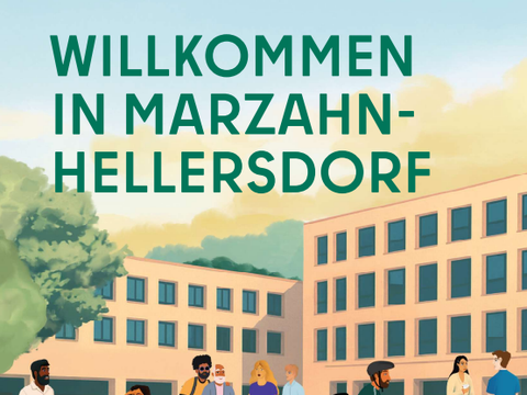 Deckblatt Wegweiser „Willkommen in Marzahn-Hellersdorf“ – Informationen für Neuzugezogene und Geflüchtete (1. Auflage, Juni 2025)
