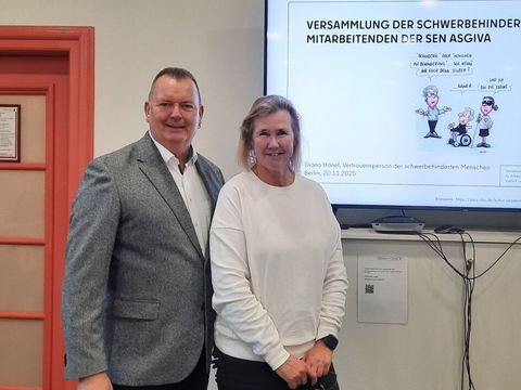 links: Herr Thomas Hutchison und rechts Frau Diana Hänel