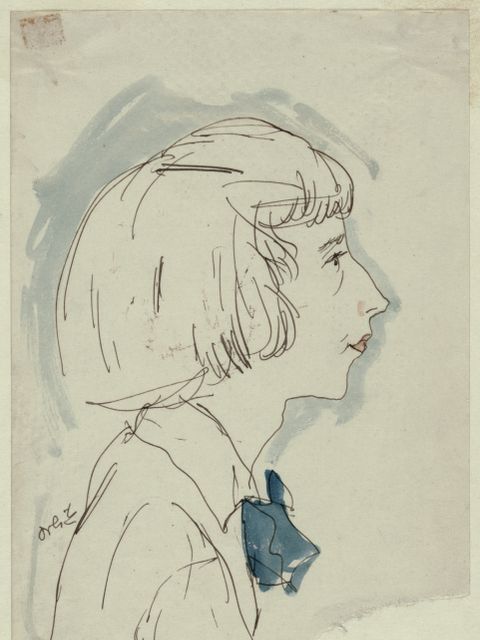 Emil Orlik, Porträt Hannah Höch, 1917, Tuschefeder, Tinte und Aquarell auf Papier (Bild: Berlinische Galerie, Landesmuseum für Moderne Kunst, Fotografie und Architektur )