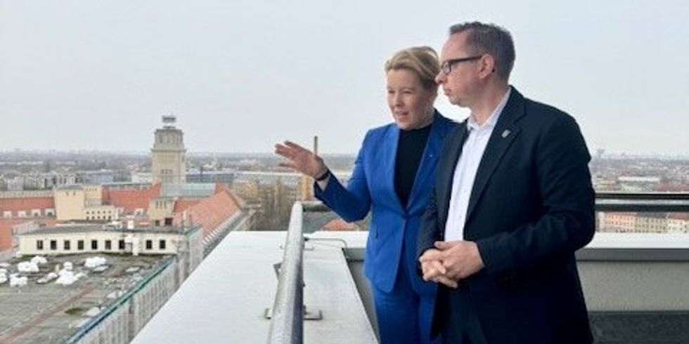 Bezirksbürgermeister Igel empfängt Wirtschaftssenatorin Giffey in Treptow-Köpenick