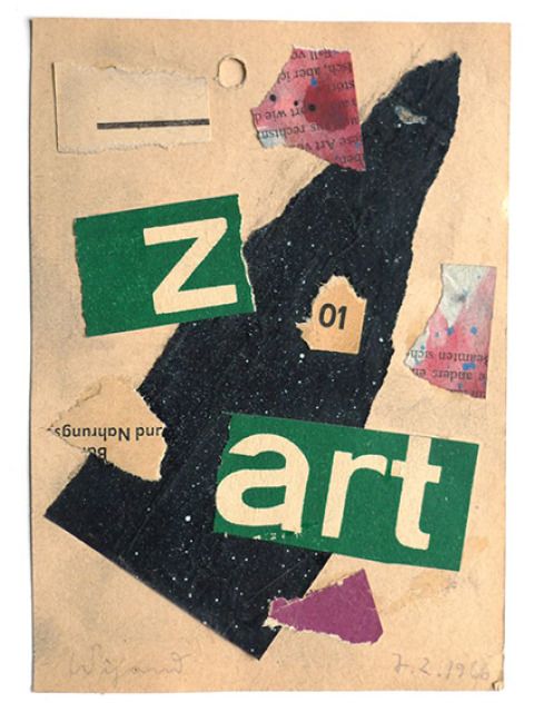Albert Wigand: WVZ 1791. o.T. [z art]. Pappe, Papier. 1966 (Bild: Albert Wigand)