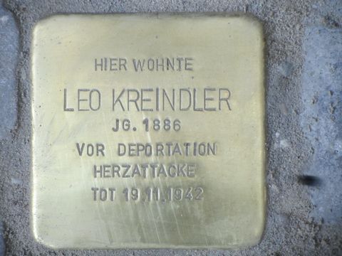 Stolperstein Leo Kreindler, Foto: F. Siebold, 2013