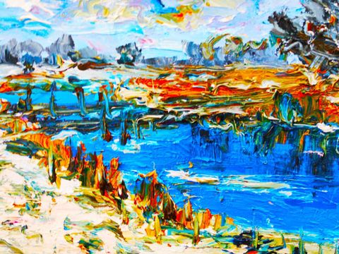 Winterlandschaft, Öl auf Hartfaser 30x40, gerahmt, 2021