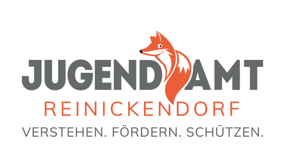 Jugendamtslogo Reinickendorf mit Slogan Verstehen. Fördern. Schützen.