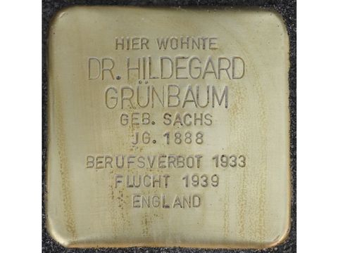 Stolperstein Dr. Hildegard Grünbaum (Bild: Stolpersteine-Initiative CW, Hupka)