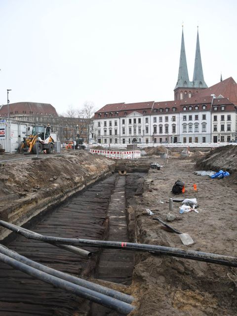 Bohlendamm Stralauer Straße, Blick Richtung Nikolaikirche, 2022 (Bild: Landesdenkmalamt Berlin, Michael Malliaris)