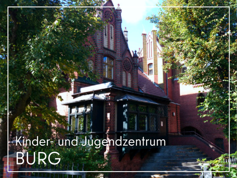 Die Fassade des Kinder- und Jugendzentrums Burg