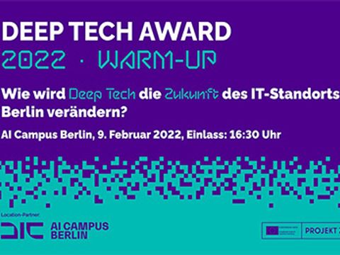 Flyer für das Warm-up 2022 Deep Tech Award