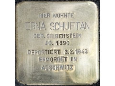 Stolperstein Erna Schuftan (Bild: Stolpersteine-Initiative CW, H.-J. Hupka)