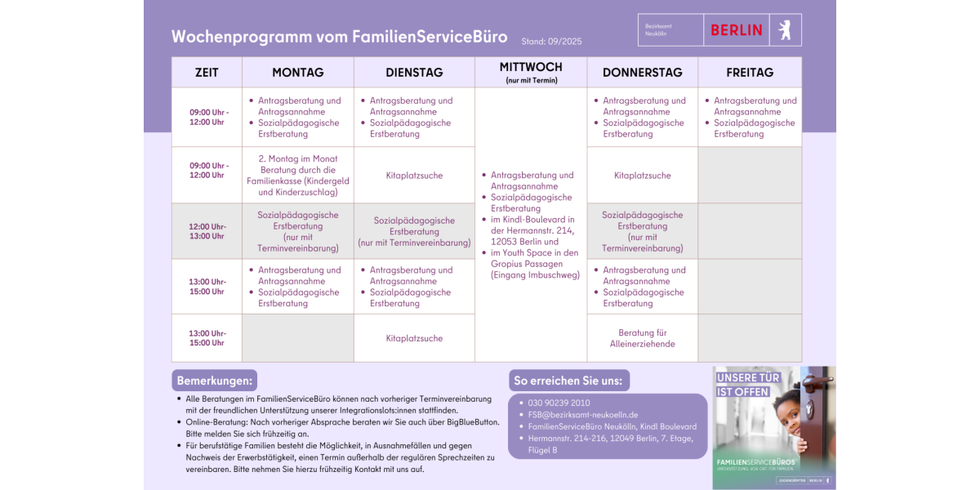 neuer FSB Wochenplan