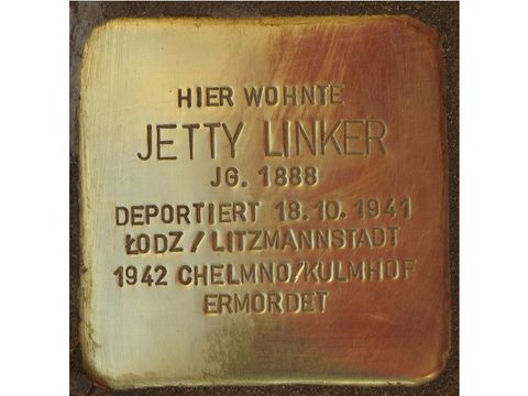 Stolperstein Jetty Linker (Bild: Stolpersteine-Initiative CW, Hupka)