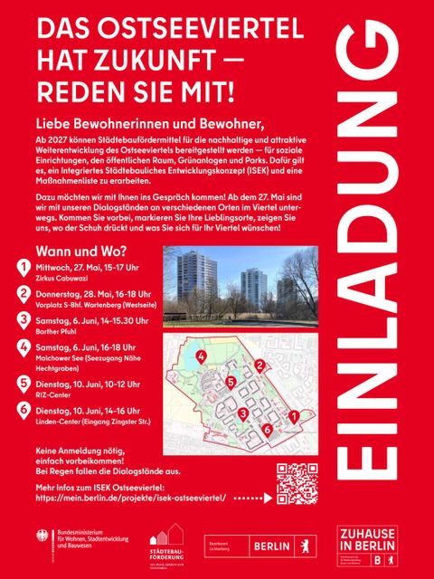 Plakat Beteiligung ISEK Untersuchungsraum Ostseeviertel 2026