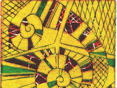 Holzschnitt von Sabine Hinderland