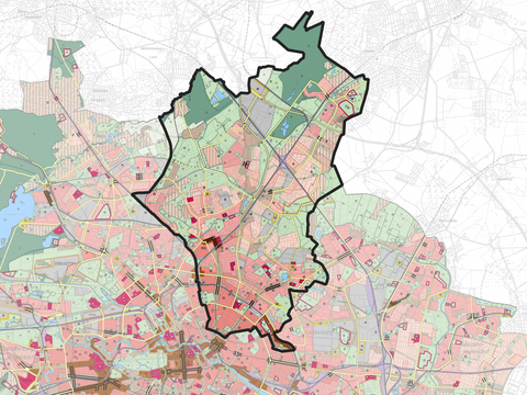 Flaechennutzungsplan im Bezirk Pankow von Berlin